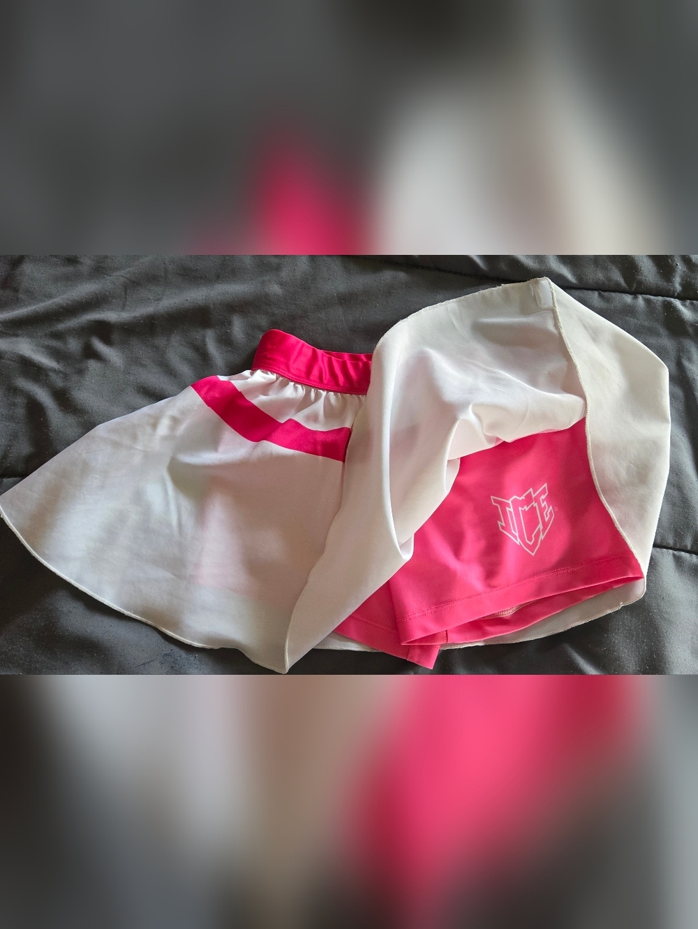 ICE Allstars White & Hot Pink Tennis Skirt with Built-in Shorts